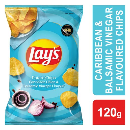 Lay's Caribbean Onion & Balsamic Vinegar Flavoured Potato Chips 120g